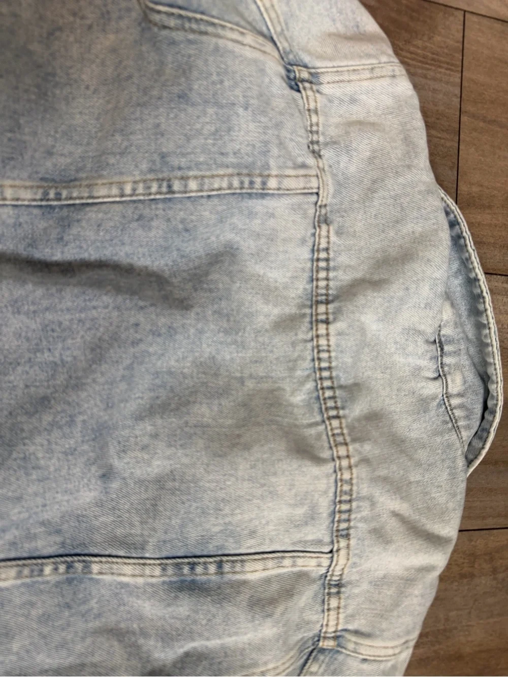 Free People Light Wash Distressed Jean Jacket - Picture 12 of 16